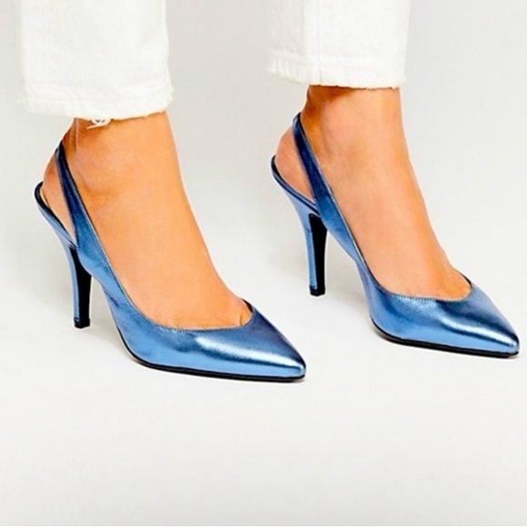 Jeffrey Cambell Sachi Metallic Blue Sling backs By Jeffrey Cambell - Picture 2 of 6